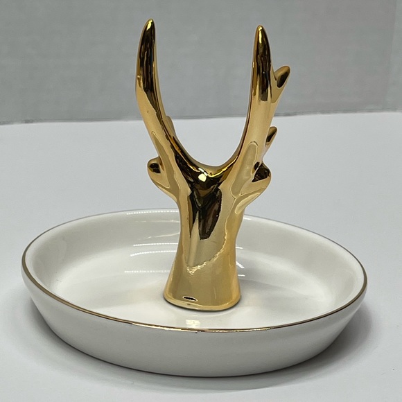 Deer Ring Display Holder Mini Trinket Tray Jewelry Ceramic Dish Pendant Case mom - Picture 5 of 17
